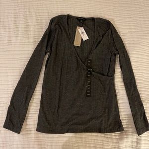 NWT XSP Banana Republic Deep V Long Sleeve Shirt